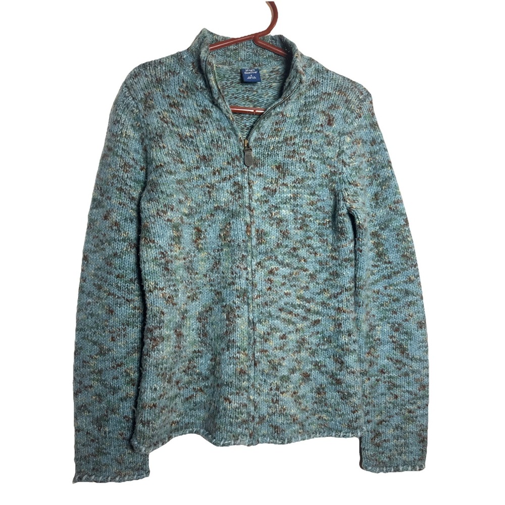 Vintage High Sierra Women's Knit Zip Sweater S Gray Wool Blend Outdoor Hong Kong